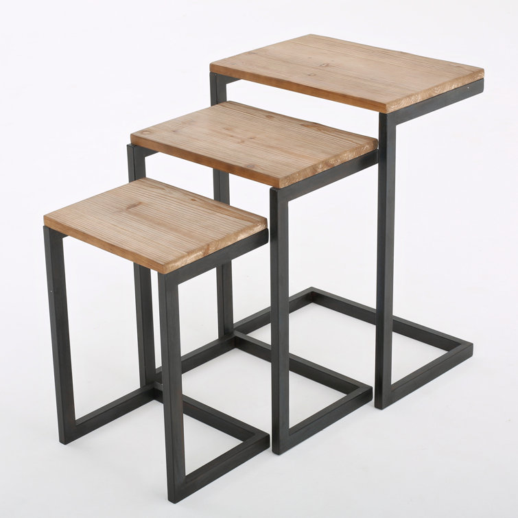 Latitude Run® Leblanc 25.5'' Tall Solid Wood C Table Nesting Tables